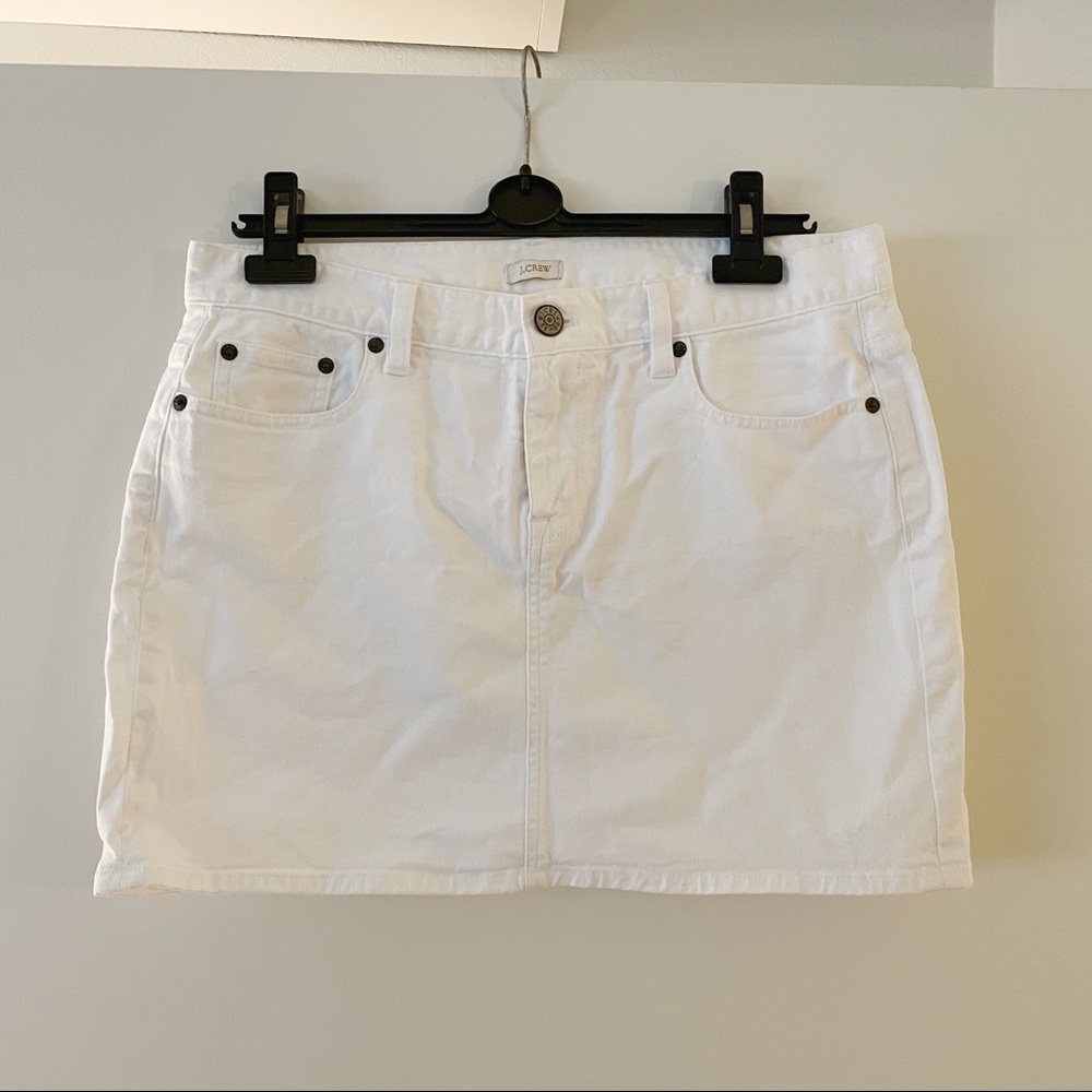 J. Crew white denim mini skirt size 31 waist